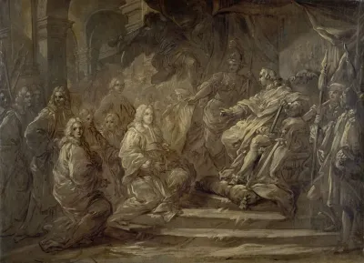 Louis Xv Recevant Le Corps De La Ville A Loccasion De La Publication De La Paix De 1739
