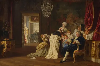Louis Xvi And Marie Antoinette With Family At Versailles October 6 1789