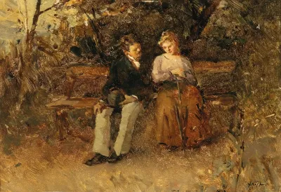 Lovers On A Park Bench