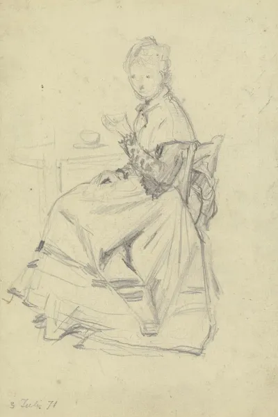 Luise Scholderer Am Tisch Sitzend 2