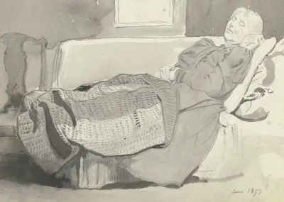 Luise Scholderer Auf Dem Sofa Schlafend