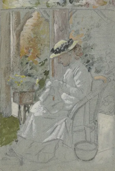 Luise Scholderer Auf Der Veranda