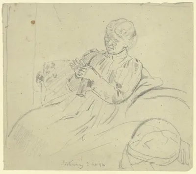 Luise Scholderer Bei Der Handarbeit