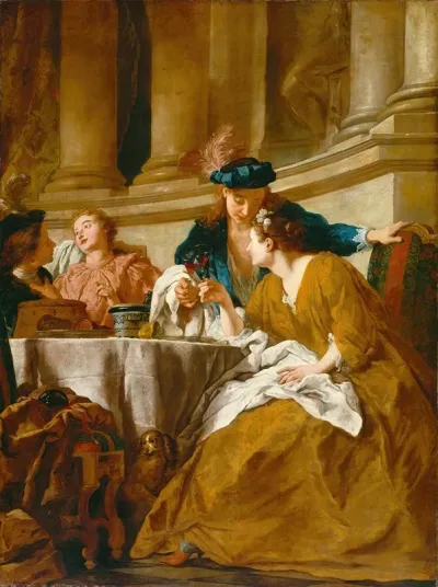 Luncheon With Figures In Masquerade Dress