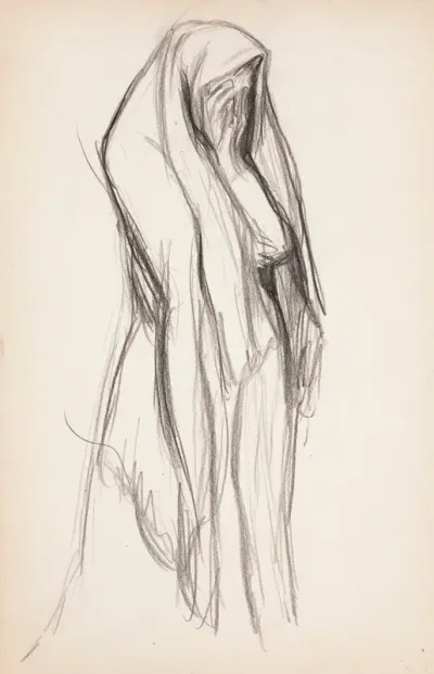 Luonnos Maalaukseen Itkeva Nainen 1904