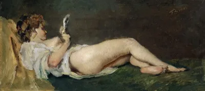 Lying Female Half Nude
