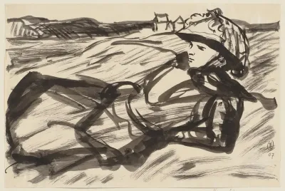 Lying Woman With Hat
