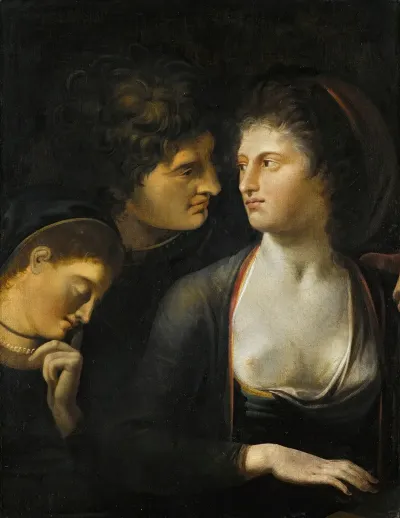 Lysander With Helena And Hermia From A Midsummer Nights Dream