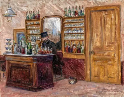 M Baudy Behind His Desk At The Hotel Baudy