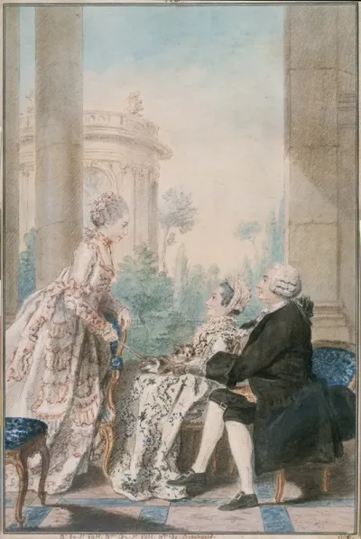 M Et Mme De Saint Wast Accueillant Mlle De Beauregard