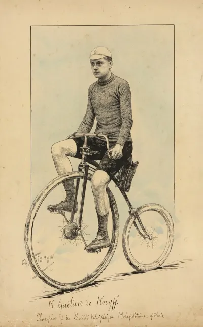 M Gaetan De Knyff Champion Of The Societe Velocipedique Metropolitaine Of Paris