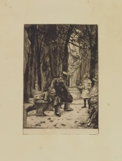 M Mauperin Sitting In A Public Garden In Paris