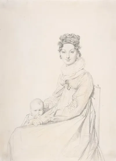 Madame Alexandre Lethiere And Her Daughter Letizia