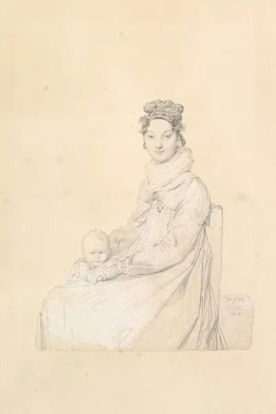 Madame Alexandre Lethiere Nee Rosa Meli And Her Daughter Letizia