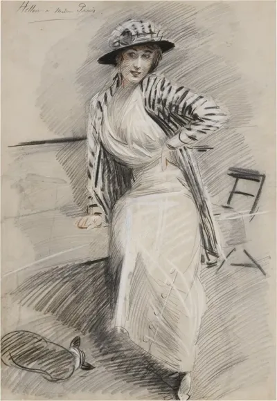 Madame Paris Assise Sur Une Banquette