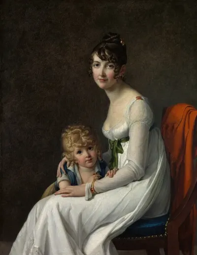 Madame Philippe Panon Desbassayns De Richemont Jeanne Egle Mourgue And Her Son Eugene