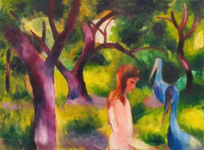 Madchen Mit Blauen Vogeln