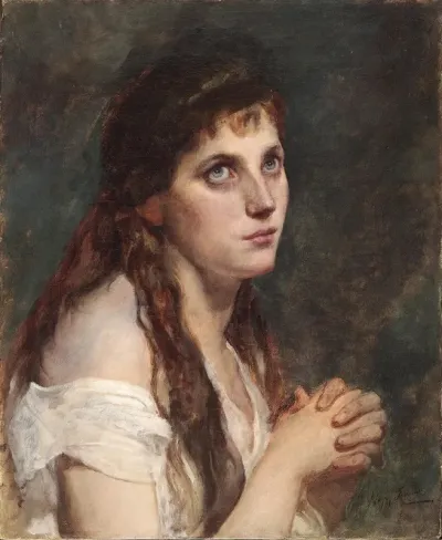 Madchen Mit Gefalteten Handen