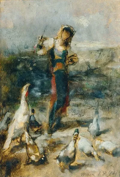 Madchen Mit Geflugel