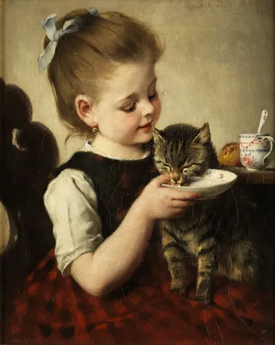 Madchen Mit Katze 3