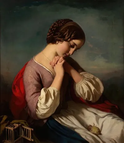 Madchen Mit Totem Vogel Girl With Dead Bird