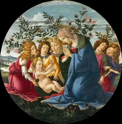Madonna Adoring The Child With Five Angels