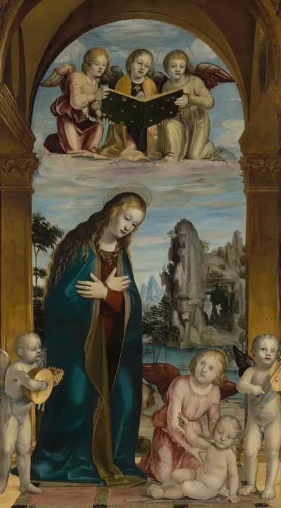 Madonna Adoring The Child With Musical Angels