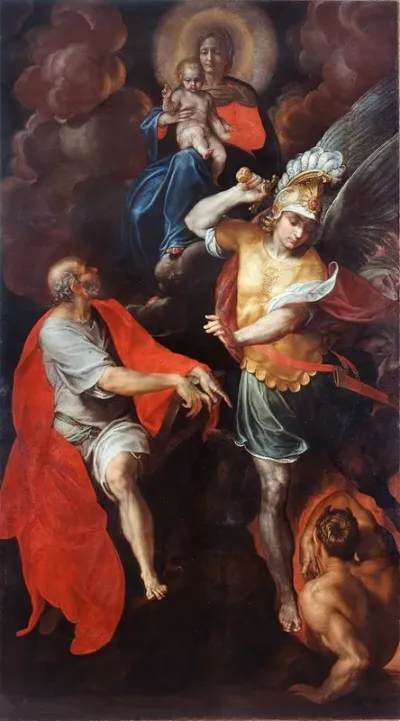 Madonna And Child And St John The Evangelist And St Michael