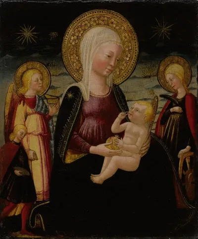 Madonna And Child Between Tobias And Archangel Raphael And Saint Catherine