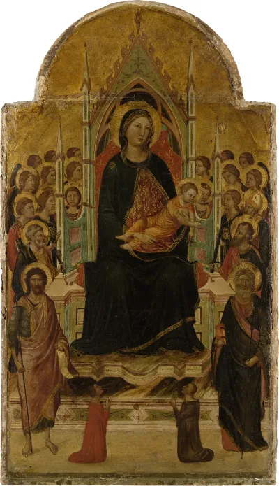 Madonna And Child Enthroned With Angels Saints And Donors