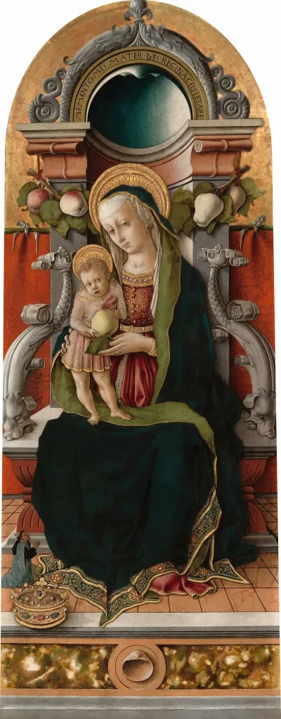 Madonna And Child Enthroned With Donor
