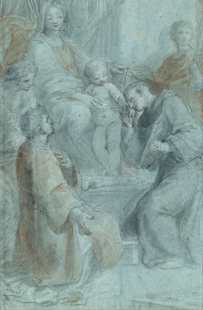 Madonna And Child Enthroned With Saints Lawrence Anthony Of Padua Praxedes And Venantius