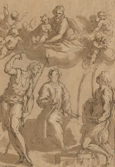 Madonna And Child In Glory With Saints John The Baptist Stephen And Lawrence