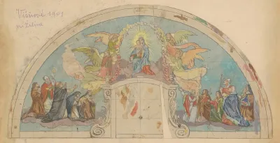 Madonna And Child Mural Design Of A Church In Visnove