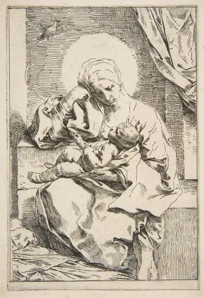 Madonna And Child With A Bird