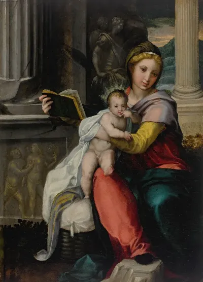 Madonna And Child With A Book