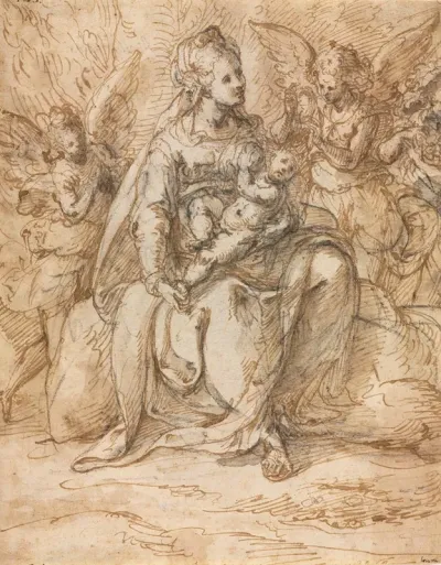 Madonna And Child With Angels 4