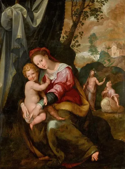Madonna And Child With Noli Me Tangere Beyond