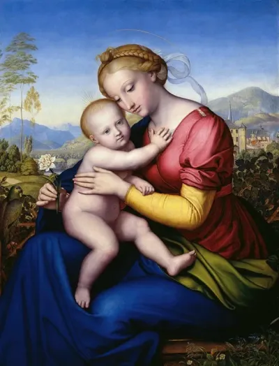 Madonna And Child With Parrot