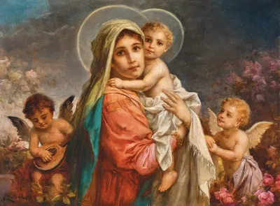 Madonna And Child With Putti