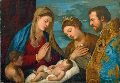 Madonna And Child With Saint John Saint Catherine And Saint Louis Of Toulouse