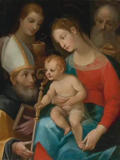 Madonna And Child With Saints Augustine John The Evangelist And Joseph