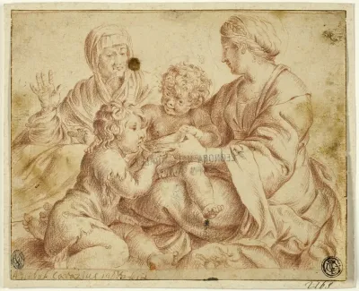 Madonna And Child With Saints Elizabeth And John The Baptist