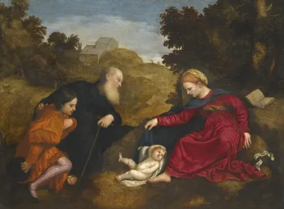 Madonna And Child With St Anthony Abbot And A Young Male Donor