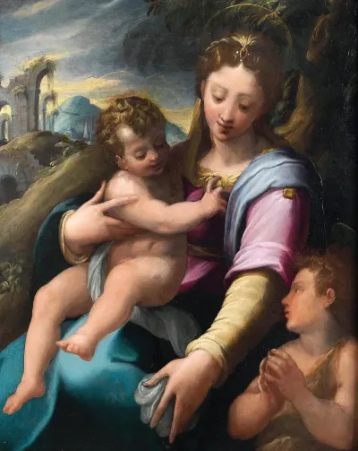 Madonna And Child With The Infant Saint John The Baptist 9