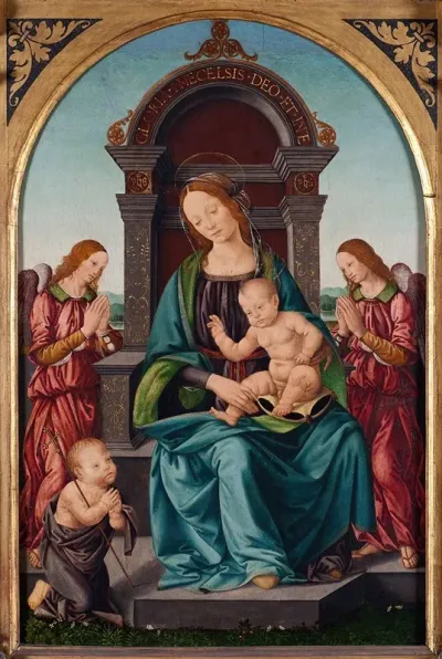Madonna And Child With The Infant St John And Angels