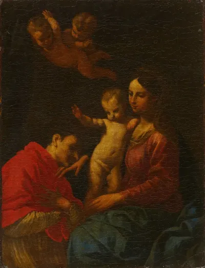 Madonna And Child Worshipped By St Carlo Borromeo