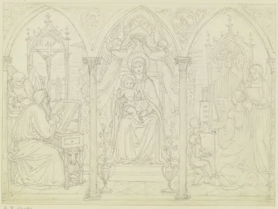 Madonna Mit Dem Evangelisten Lukas Und Der Heiligen Cacilia