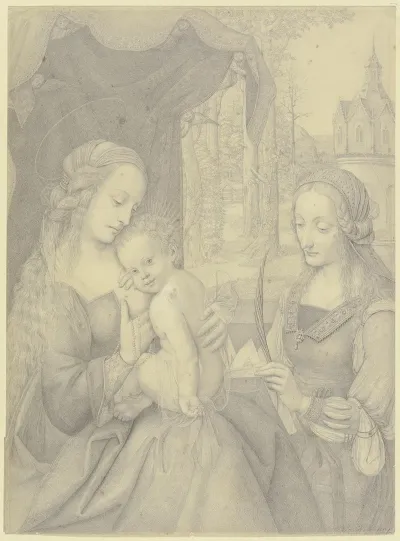 Madonna Mit Kind Und Der Heiligen Barbara