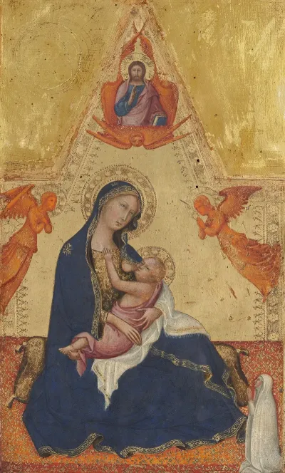 Madonna Of Humility The Blessing Christ Two Angels And A Donor Obverse